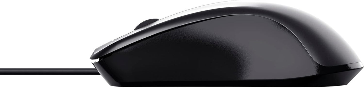 Trust 23733 Carve Wired USB Mouse (3 Buttons and Scroll Wheel, 1200 DPI, Right and Left Hand Use, PC/Laptop, Windows, Chrome OS, Mac OS) Black
