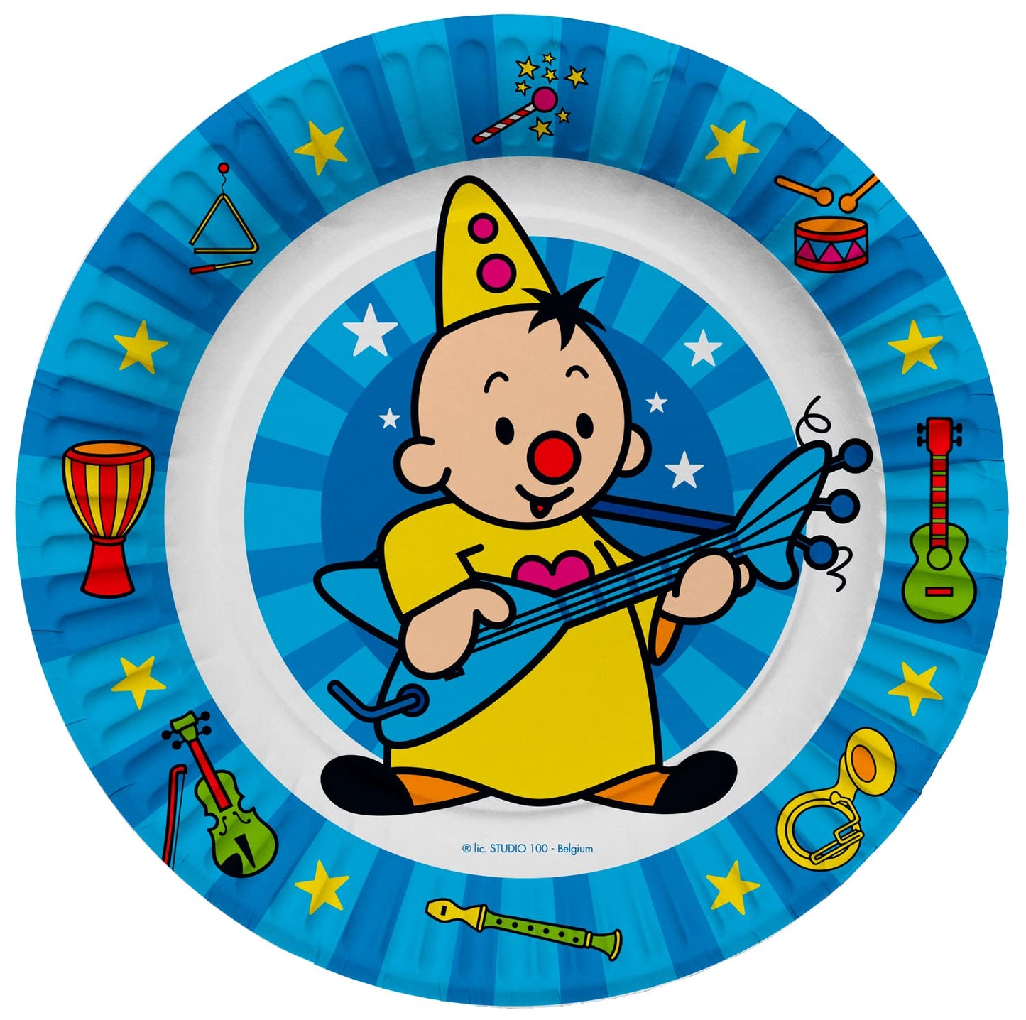 Folat 61931 Paper Party Tableware Round Paper Plates Diameter 23 cm - Pack of 8 Disposable Tableware Plates for Birthday Party, Baby Shower, Wedding, Bridal Shower, Multicoloured