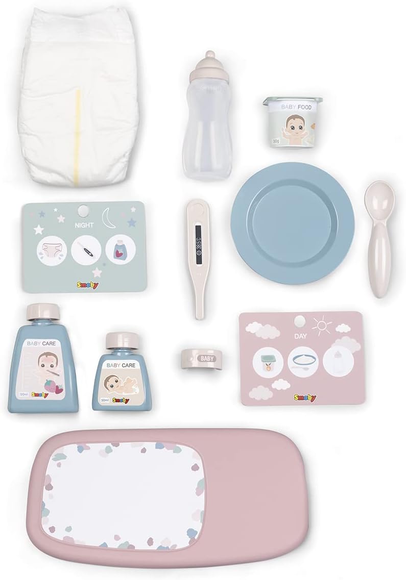 SMOBY - Baby Nurse Vanity avec 13 accessoires inclus