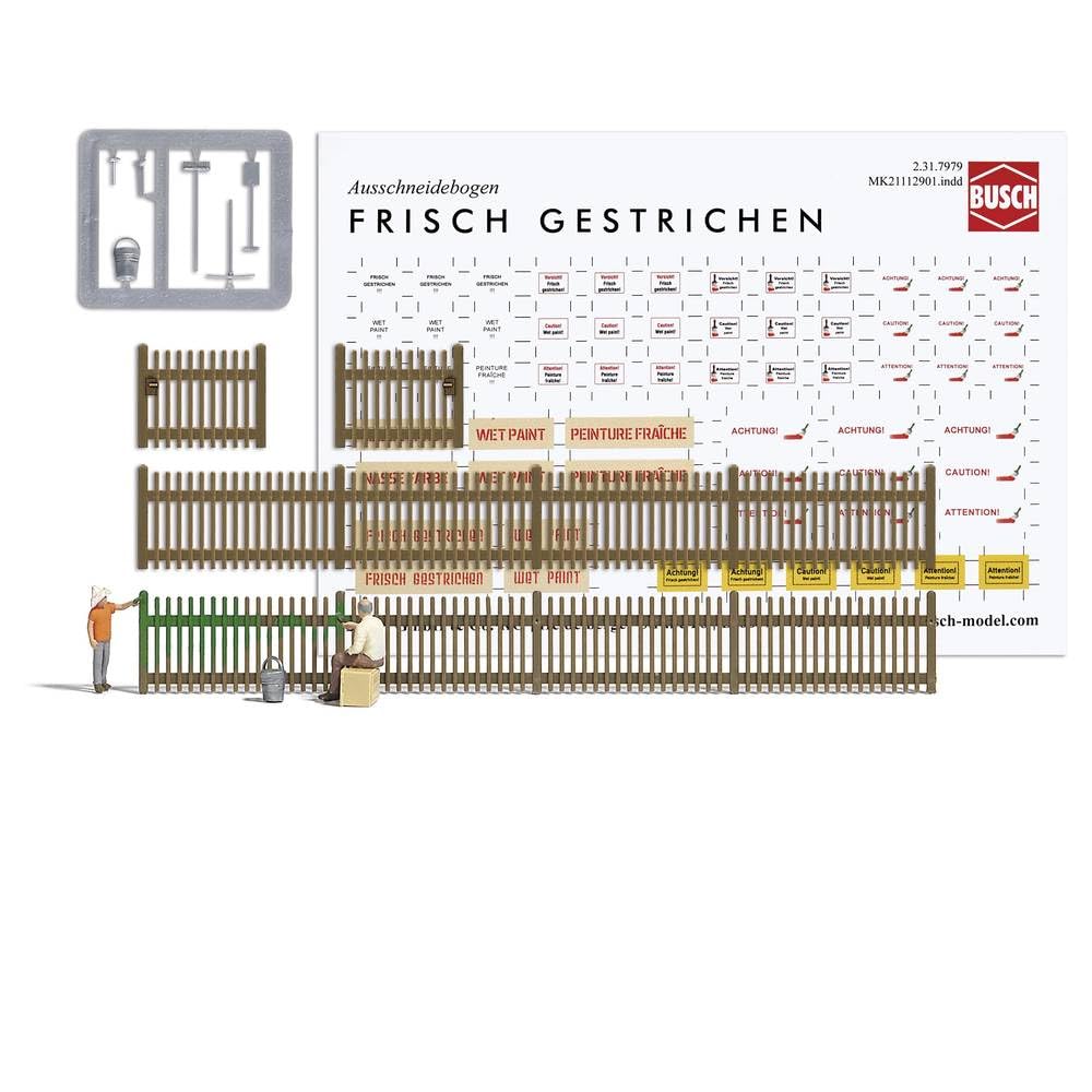 Busch H0 Fence Paint Finished Model
