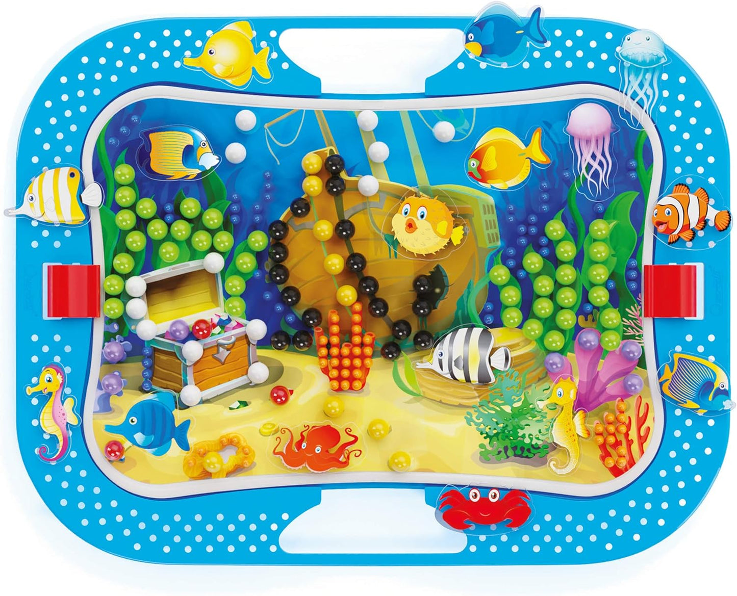 Quercetti 0969 Quercetti-0969 Ocean Fun Fish & Pegs-Kids' Mosaic Kits STEAM Toy