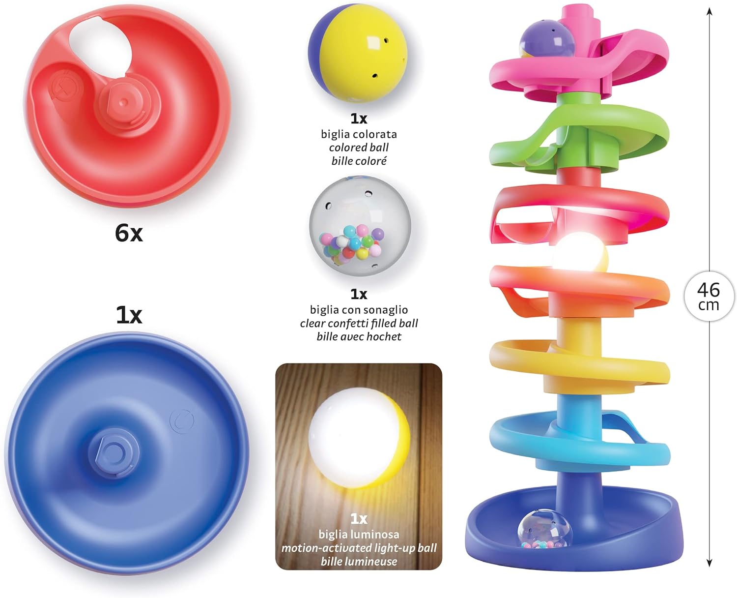 Quercetti- Pistas de canicas para la Primera Infancia, Multicolor (6499