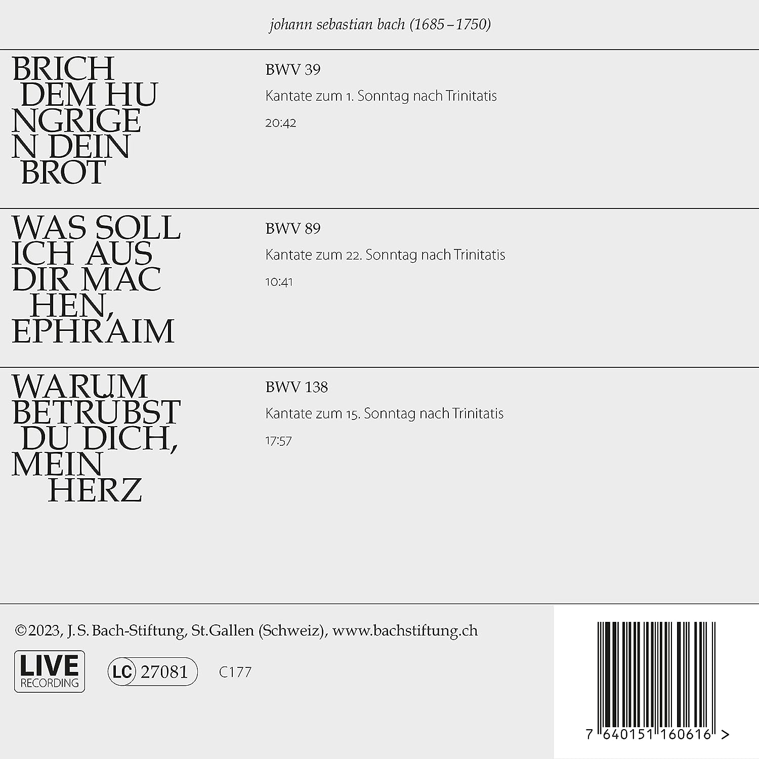 Bach Kantaten N°43