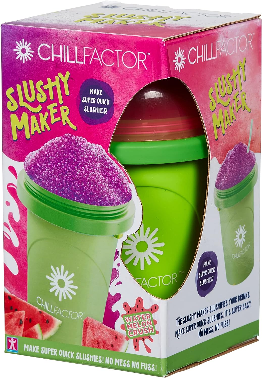 Character Options 07952 ChillFactor Watermelon Crush-Reusable, Homemade Squeeze Cup slushy Maker Kitchen Toys