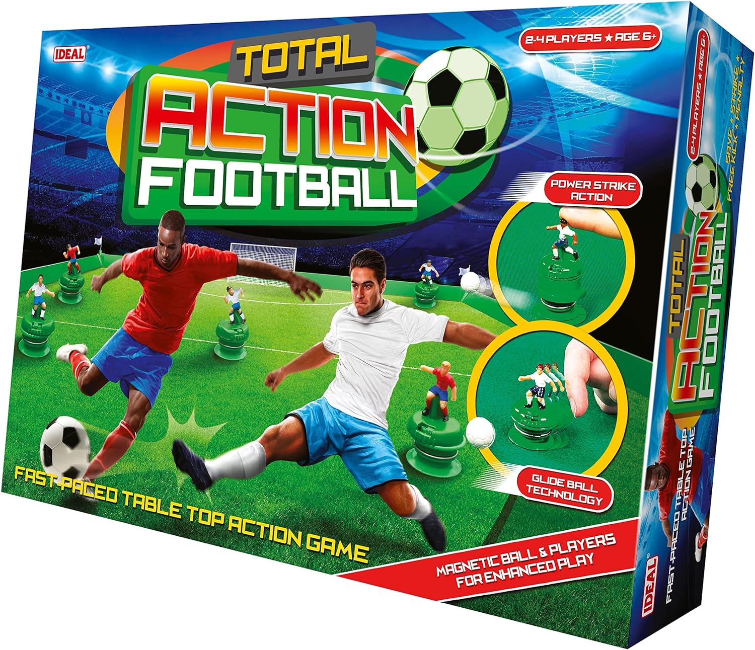 IDEAL | Total Action Football: Fast paced table top football action game! | Family Games | For 2-4 Players | Ages 6+