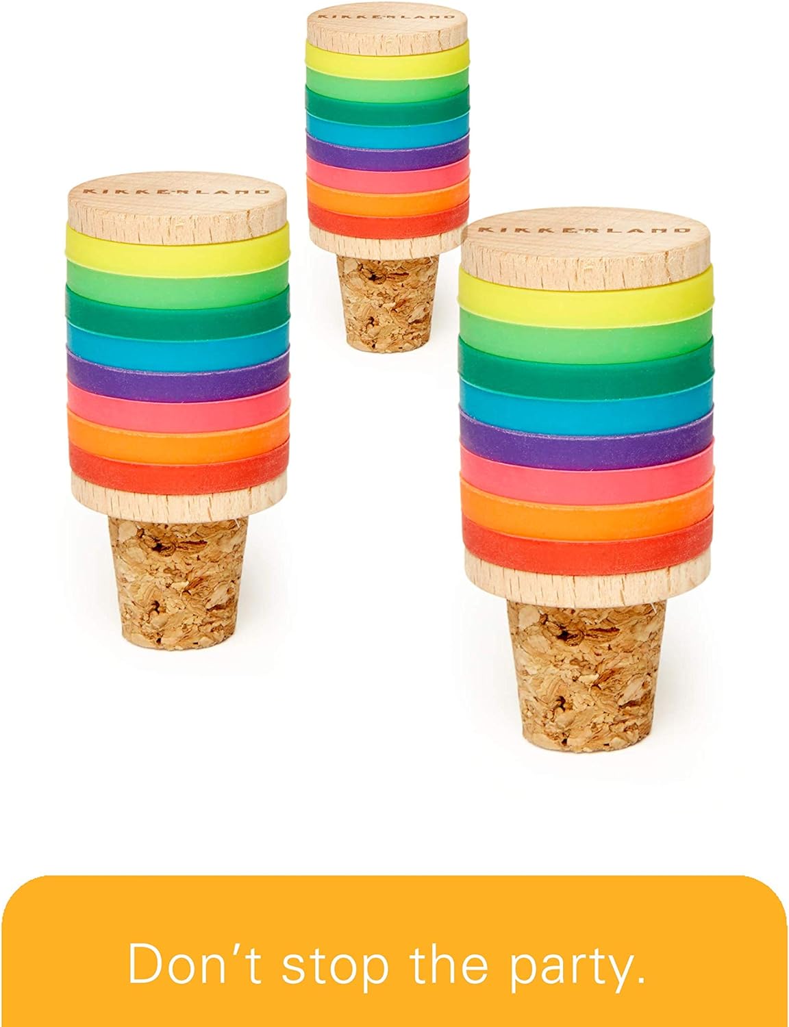 Kikkerland Rainbow Wine Rings + Tope (BA91