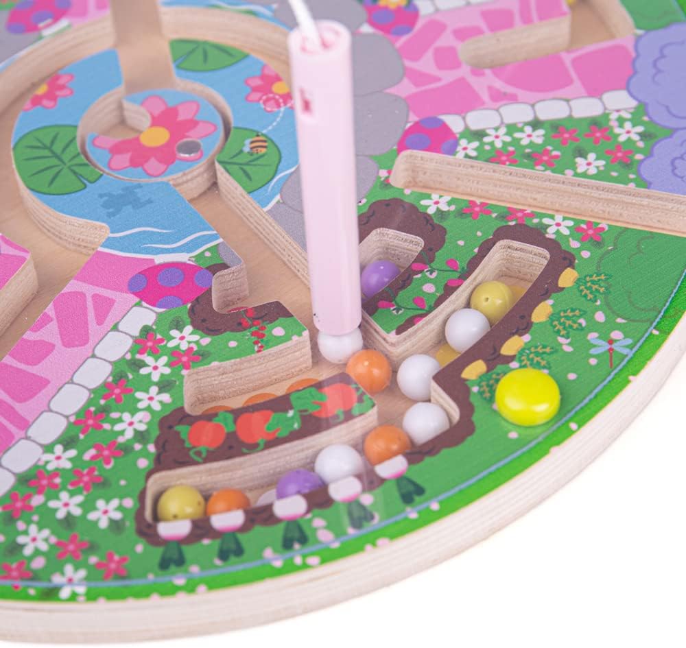 Bigjigs Toys, Flower Garden Maze Puzzle, Wooden Toys, Jigsaw Puzzle, Wooden Puzzle, Farm Toys, Jigsaw For 3 4 5 Year Olds, Toddler Puzzles, Childrens Puzzles