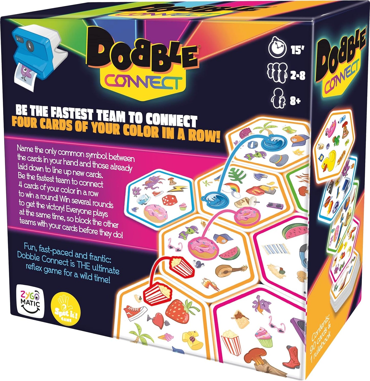 Asmodee | Dobble Connect | Quick Reaction Card Game | Ages 8+ | 2-8 Players | 20 Minutes Playing Time