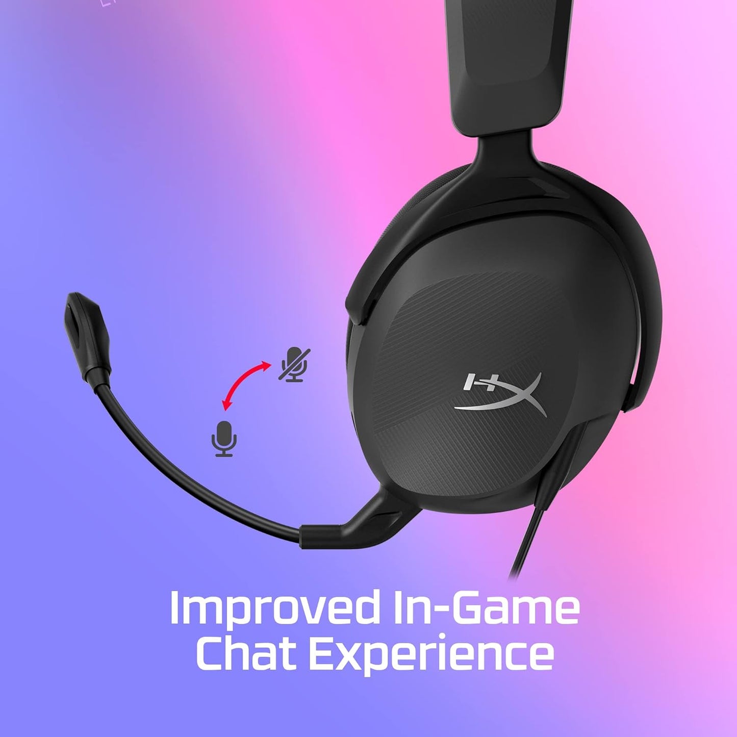 HYPERX Cloud Stinger 2 Core Lightweight PC Gaming Headphones with Rotating Microphone to Mute with Sound DTS Headphone:X Spatial Audio, 40mm Drivers