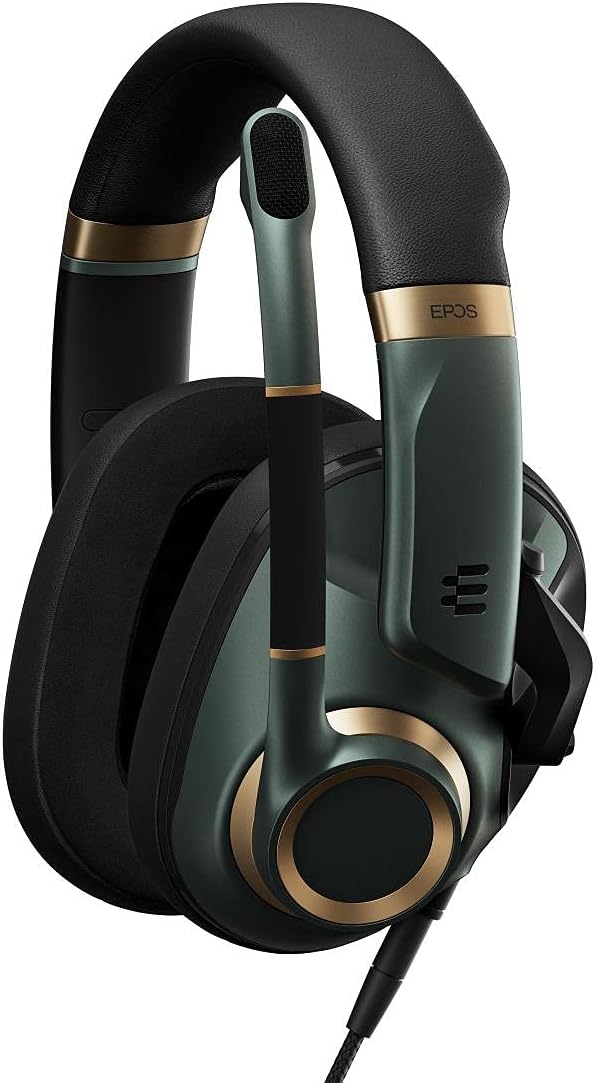 EPOS H6Pro - Closed Acoustic Gaming Headset with Mic - Over-Ear Headset – Lightweight - Lift-to-Mute - Xbox Headset - PS4 Headset - PS5 Headset - PC/Windows Headset - Gaming Accessories (Green