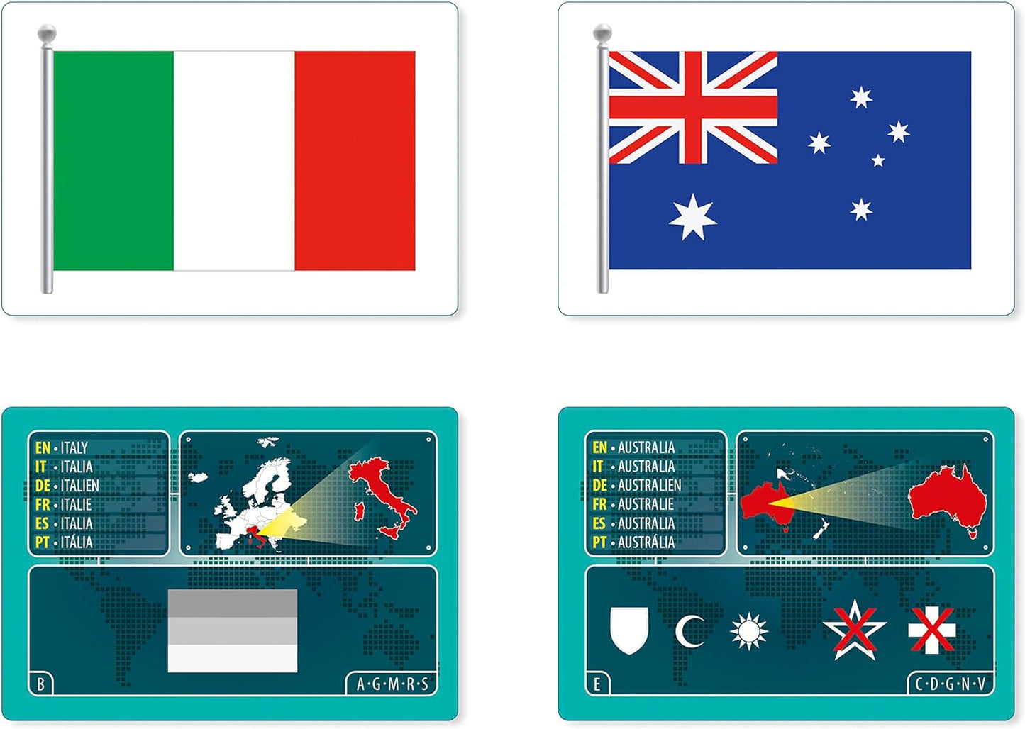 Redify-The Game of Flags Cards, Multicoloured, 16564 Game flags