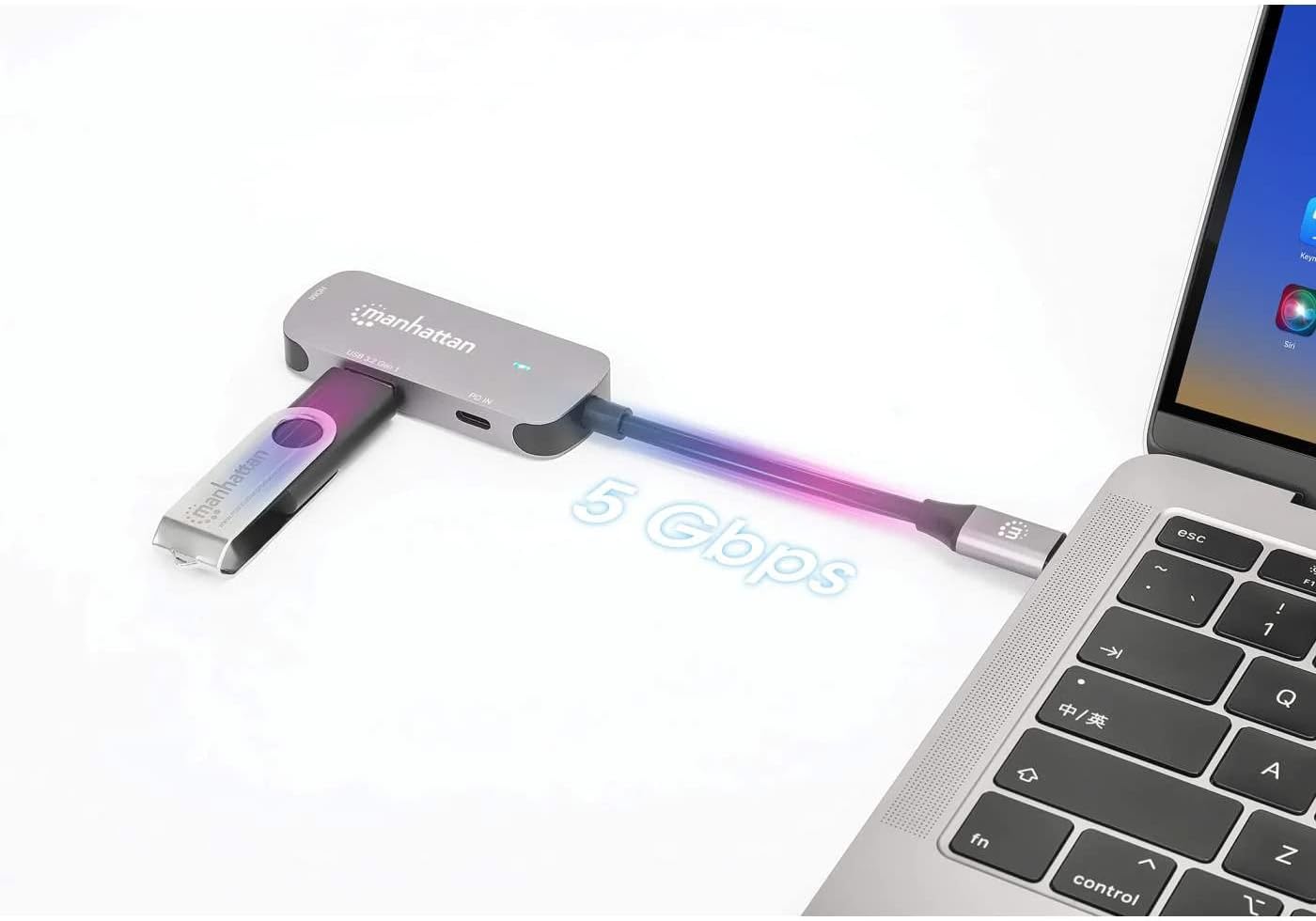 Manhattan USB-C to HDMI 3-in-1 Docking Converter with Power Delivery