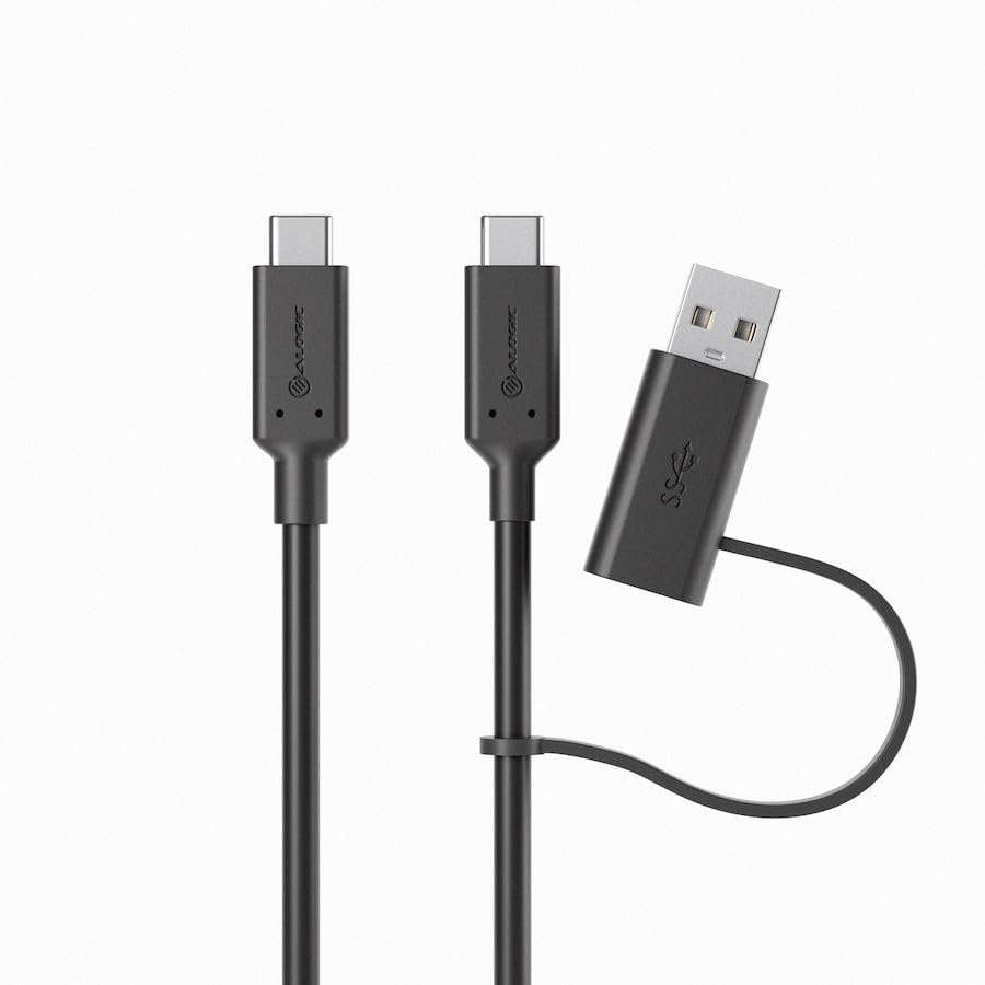 Alogic Elements Series USB-C to USB-C Cable with USB-A Adapter - 1.2m - Male-Male - 5A/10Gbps