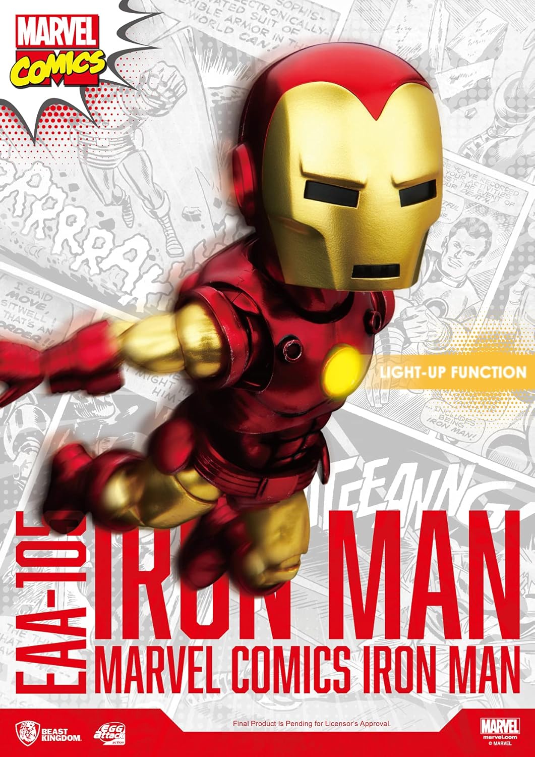 Beast Kingdom Marvel Comics: Classic Iron Man EAA-105 Egg Attack Action Figure, Multicolor