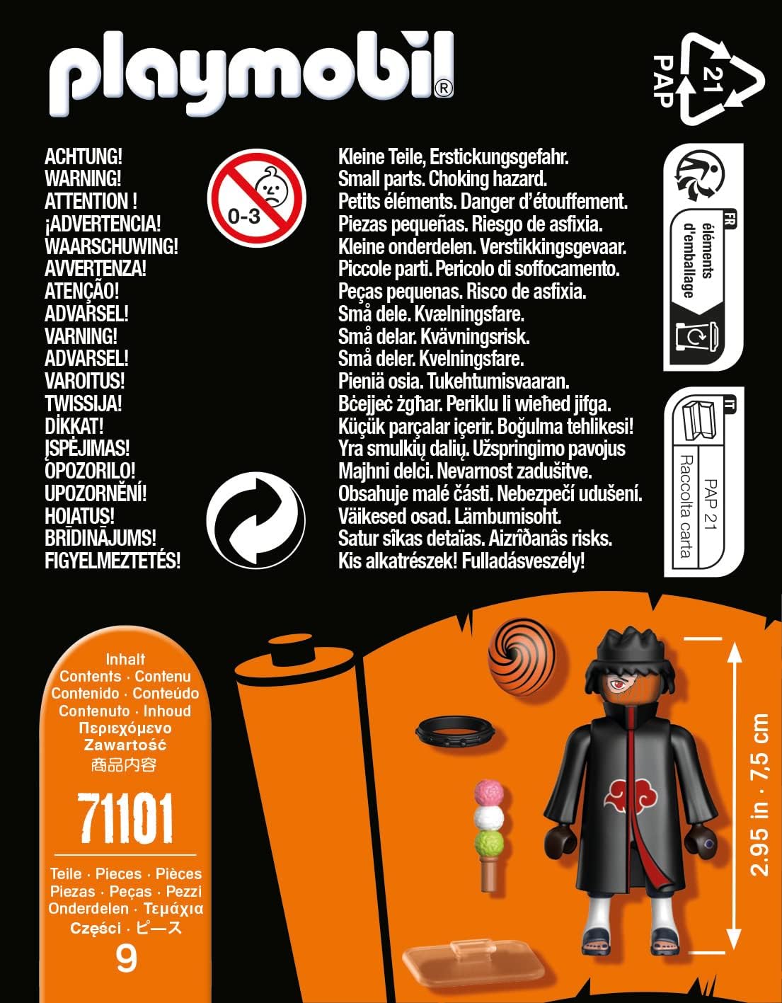 Playmobil 71101 Naruto: Tobi Figure Set, Naruto Shippuden Anime Collectors Figure, Playset Suitable for Children and fans 5+ years