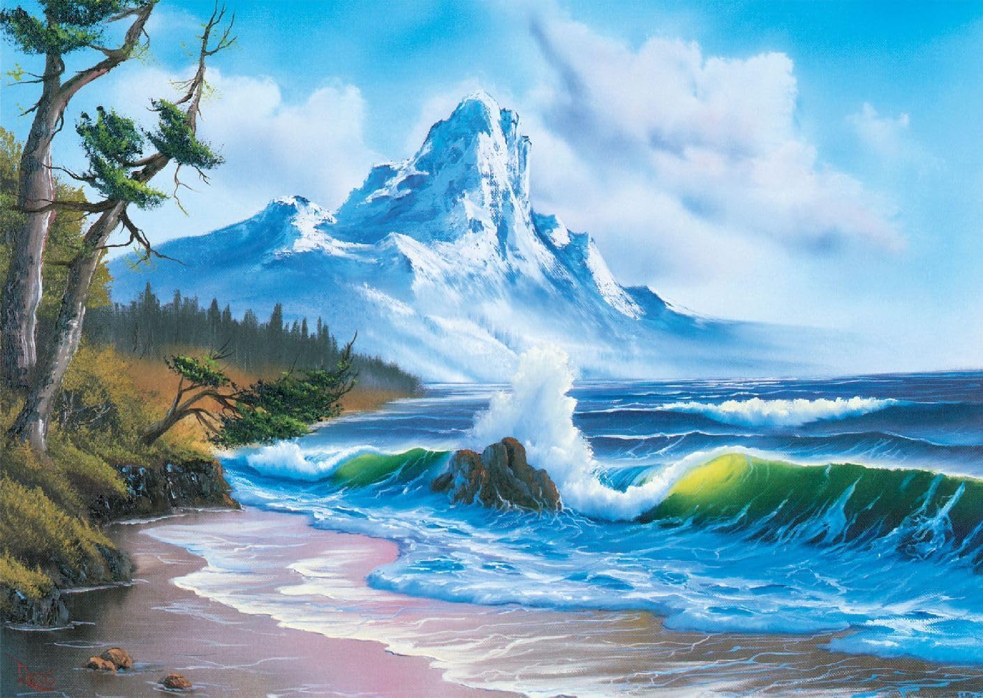Schmidt | Bob Ross: Mountain by the Sea (1,000 pieces) | Jigsaw Puzzle | Ages 12+