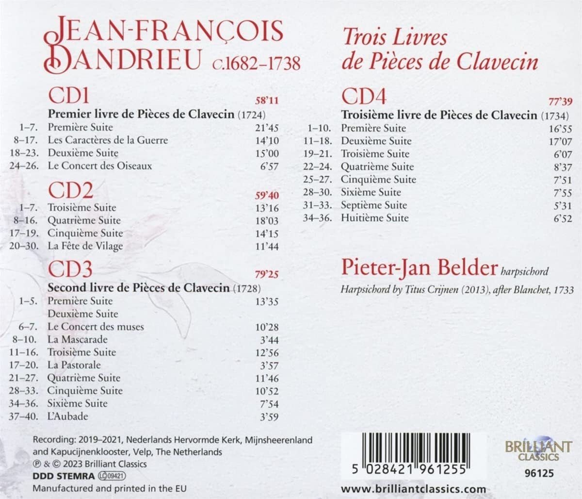 Dandrieu: Trois Livres De Pièces De Clavecin