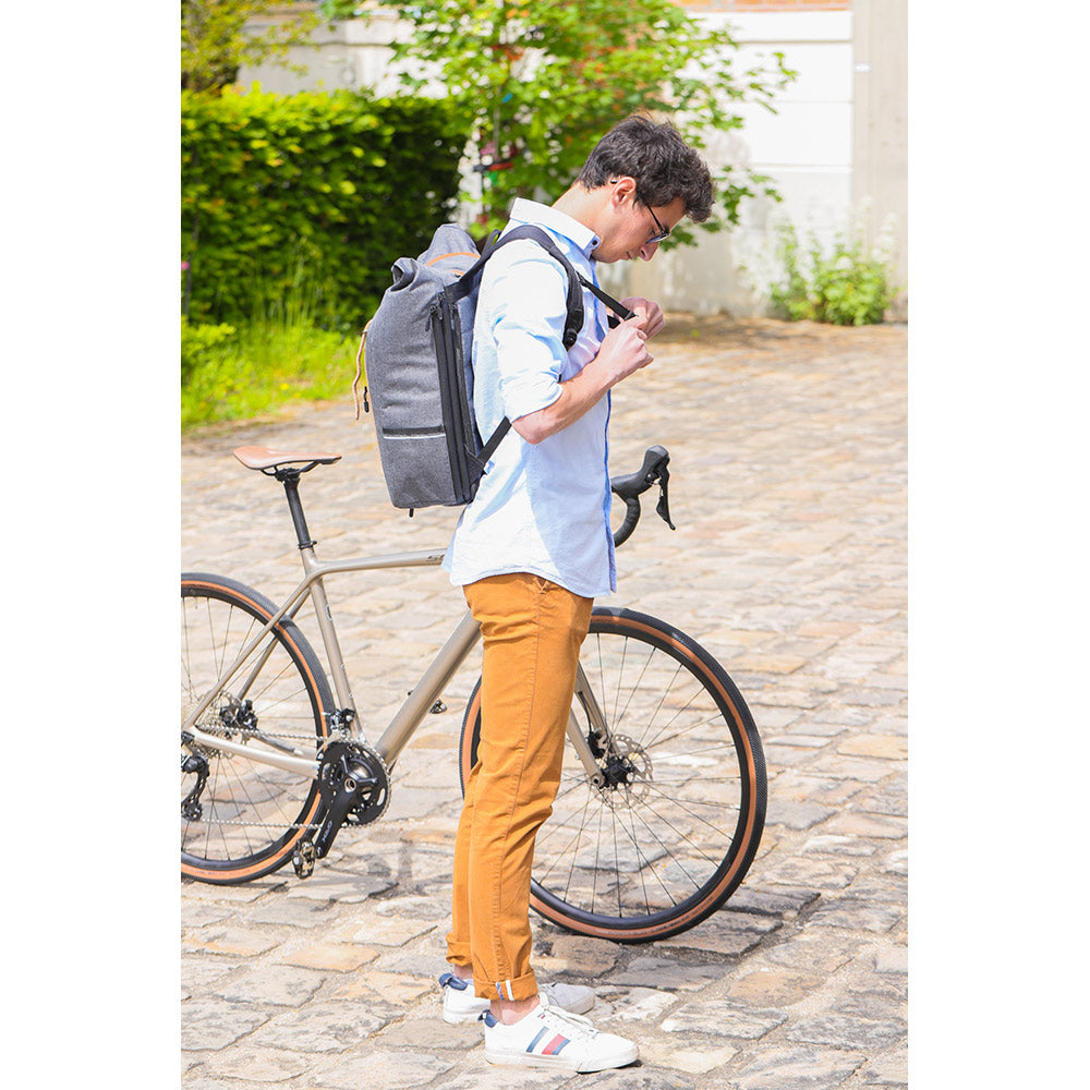 Zefal Urban Backpack - Urban Cycling Backpack - Waterproof 15-inch Laptop Bike Luggage Bag, Grey, 27L