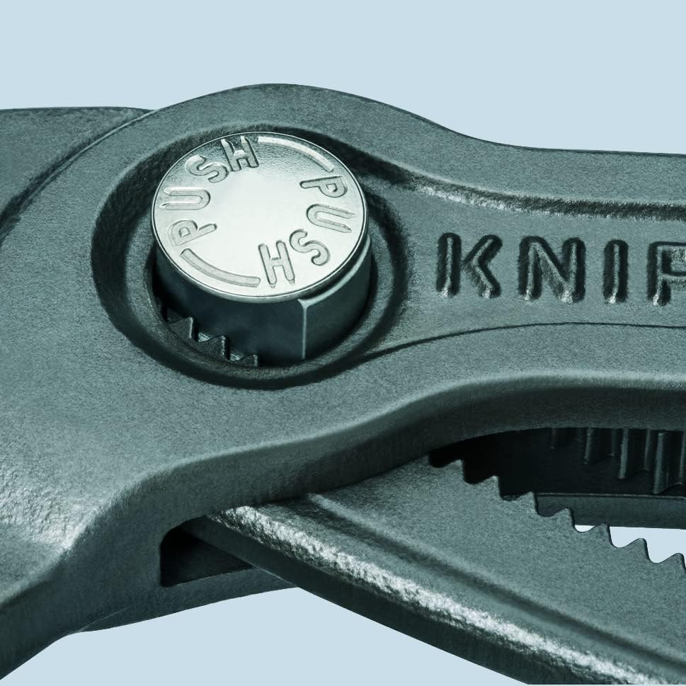 Knipex Cobra® High-Tech Water Pump Pliers grey atramentized, with multi-component grips 180 mm 87 02 180