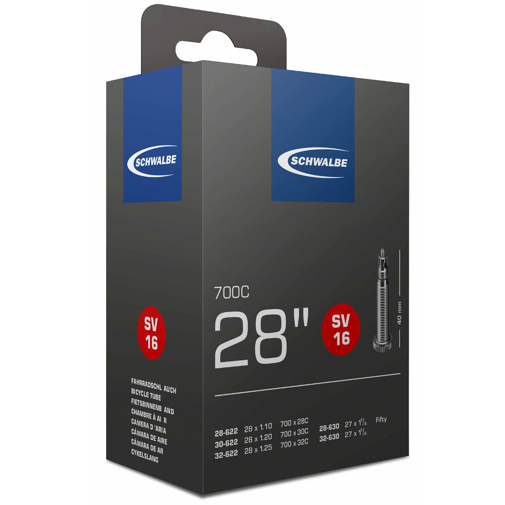 Schwalbe Fahrradschlauch SV16 700C, 28'', Schwarz