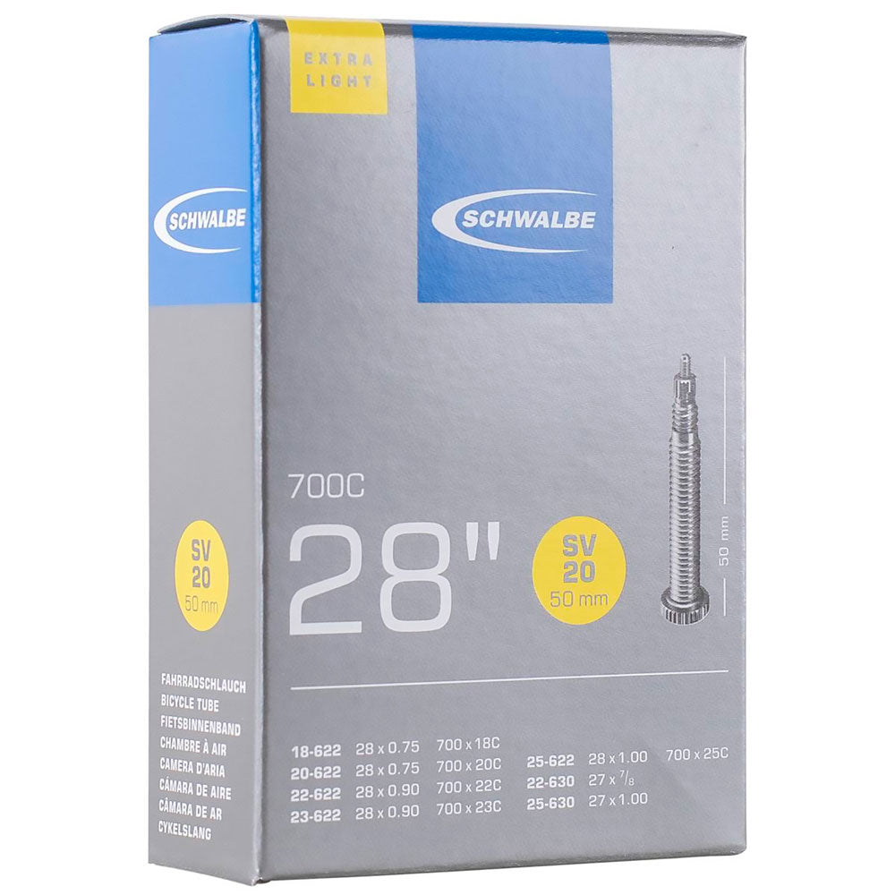 Schwalbe 28 1/16 Sv20 Extra Light Camera d'Aria, Nero