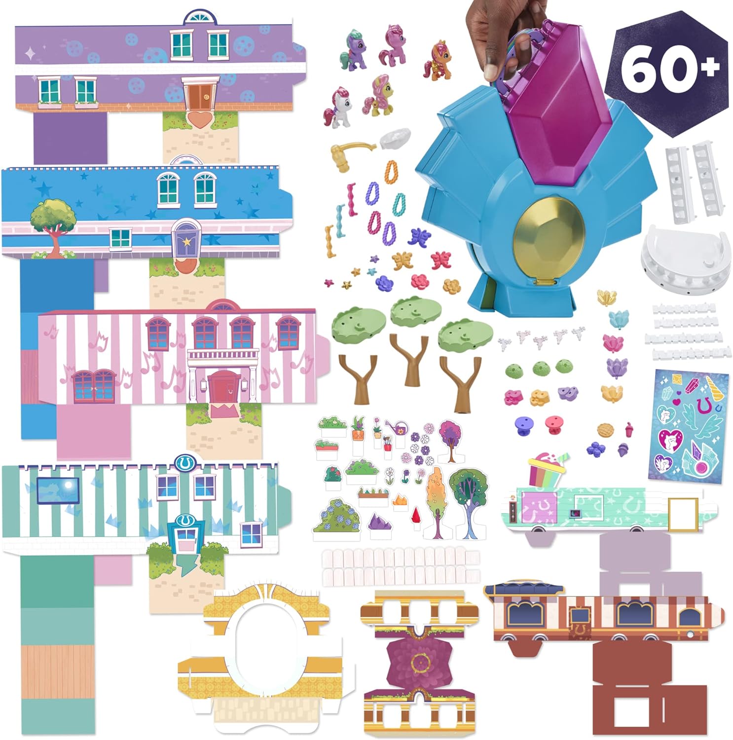 My Little Pony Mini World Magic Epic Mini Crystal Brighthouse Toy, Playset with 5 Collectible Figures, Kids Ages 5+