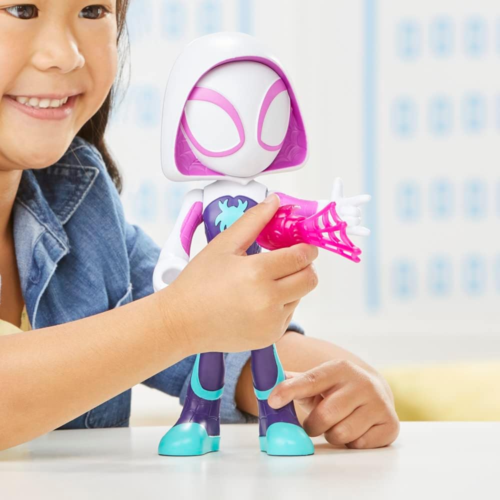 SPIDEY AND HIS AMAZING FRIENDS Marvel Supersized Ghost-Spider Action Figure, Preschool Superhero Toys