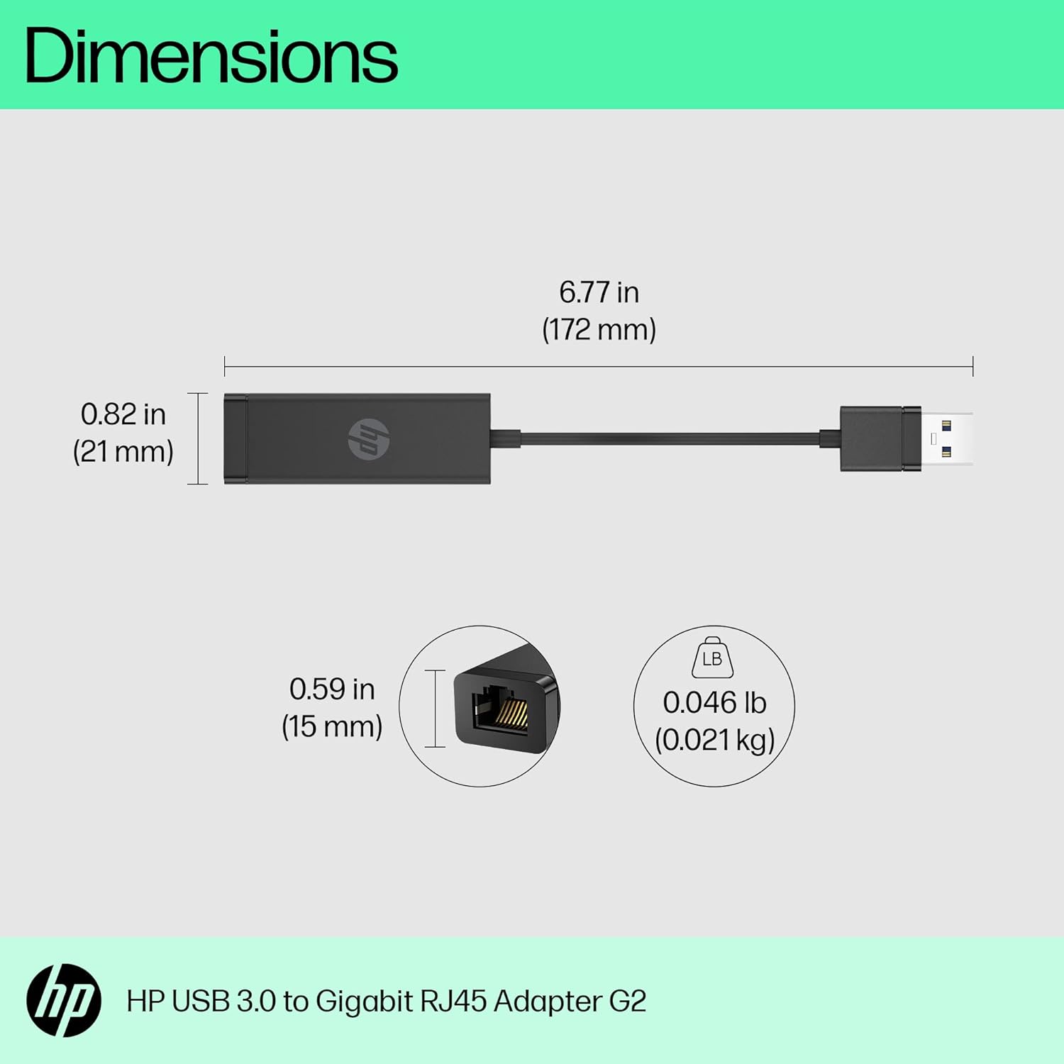Adattatore USB 2.0 Con Rete RJ45 HP 4Z7Z7AA