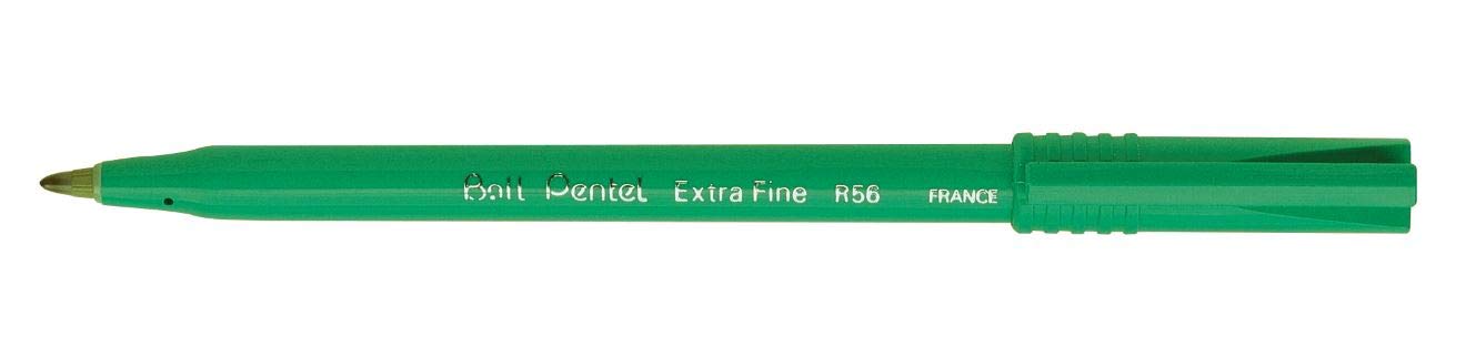 Pentel R56 Ball Roller punta in resina Nero 12 pz