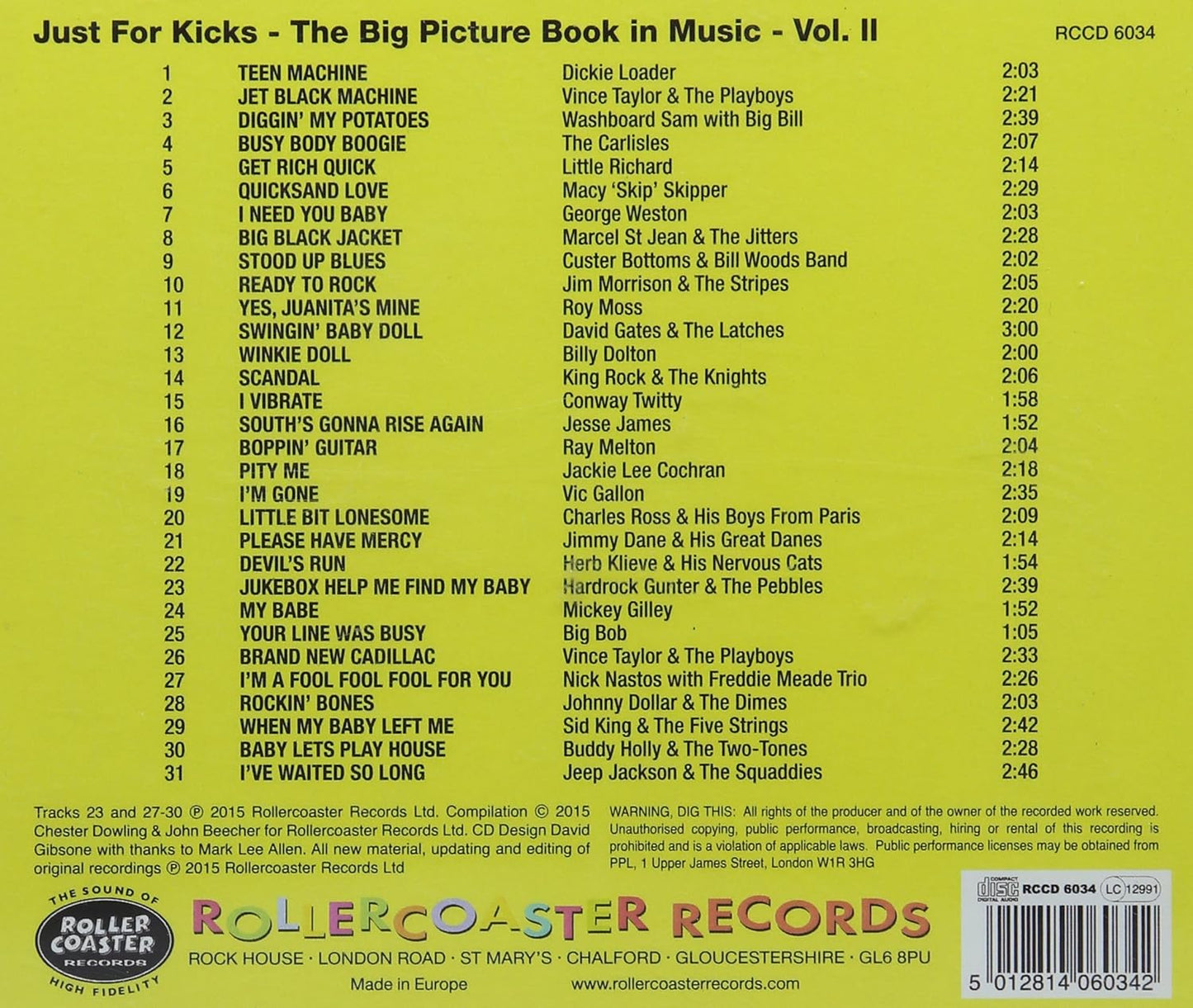 Just For Kicks- The Big Picture Book in Music Vol 2