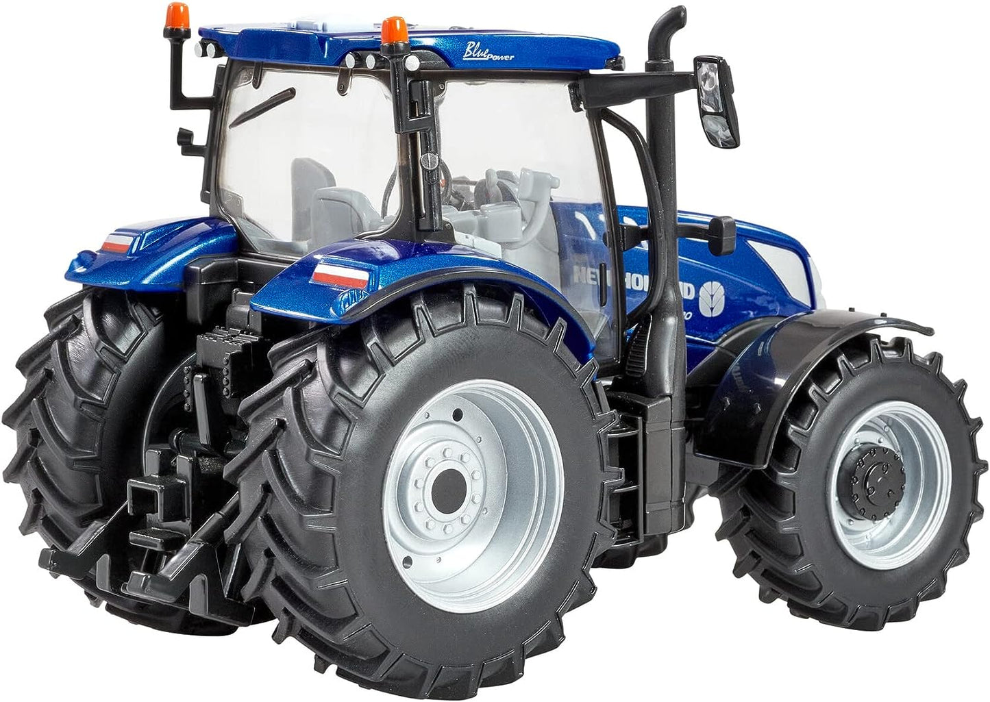New Holland T6.180 Blue Power Tractor Toy, Farm Toys for Children, New Holland Tractor Toy Compatible with 1:32 Scale Farm Animals and Toys, Suitable for Collectors & Children from 3 Years