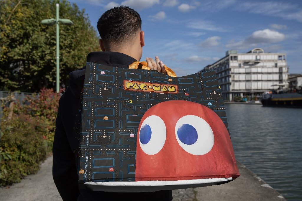 Konix Pac-Man Bolsa de Compras 40 x 45 x 20 cm - Material reciclado - Diseño laberinto