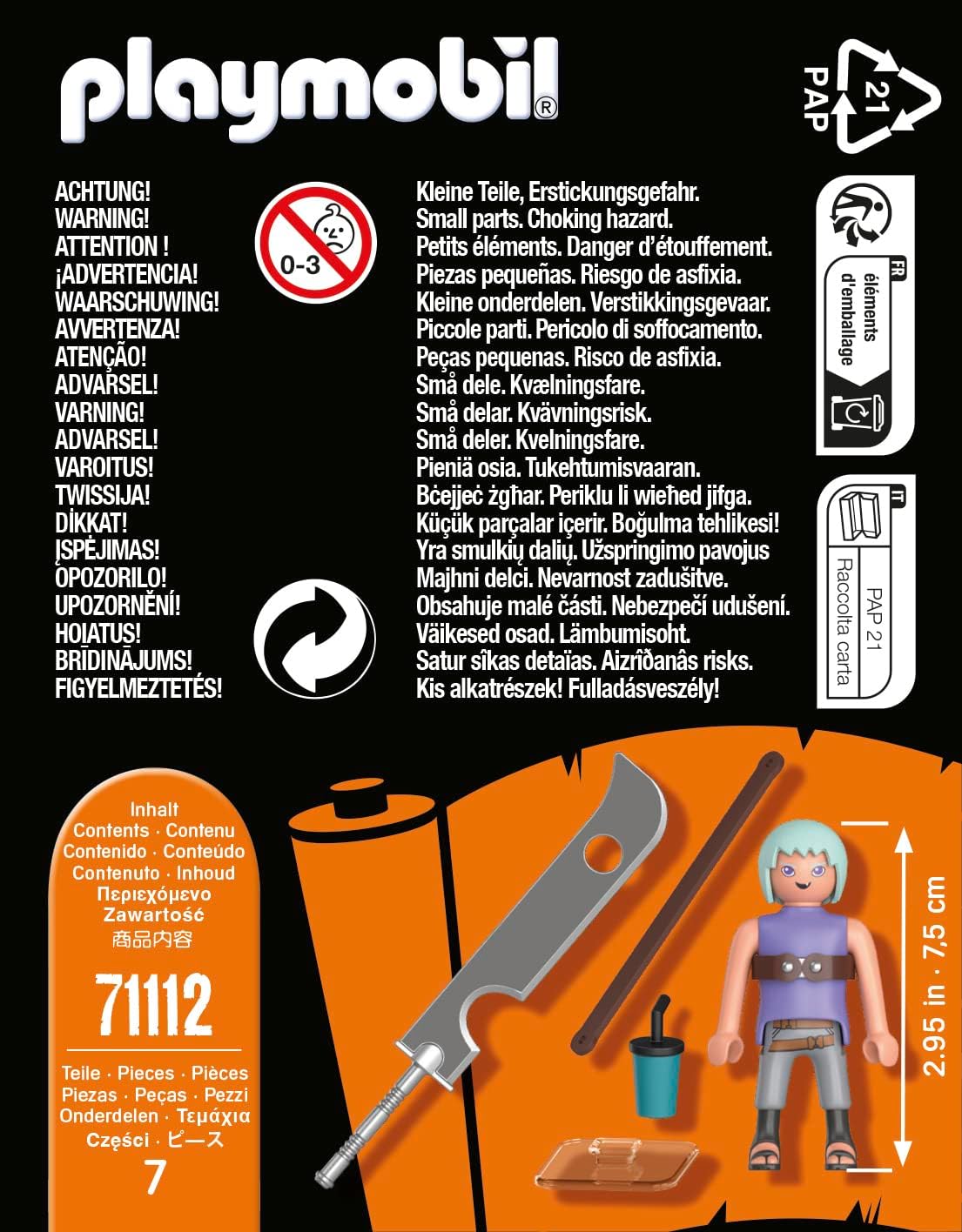 Playmobil 71112 Naruto: Suigetsu Figure Set, Naruto Shippuden Anime Collectors Figure, Playset Suitable for Children and fans 5+ years