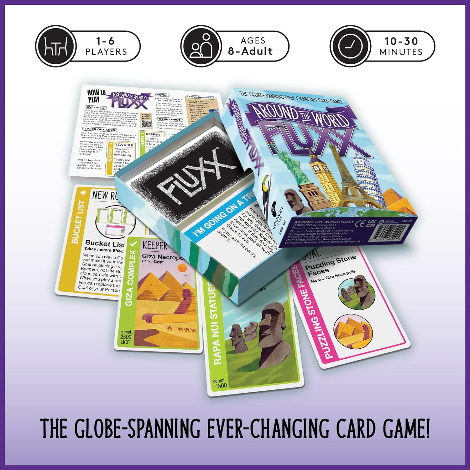Around The World Fluxx Card Game - Worldwide Adventure with Dynamic Gameplay