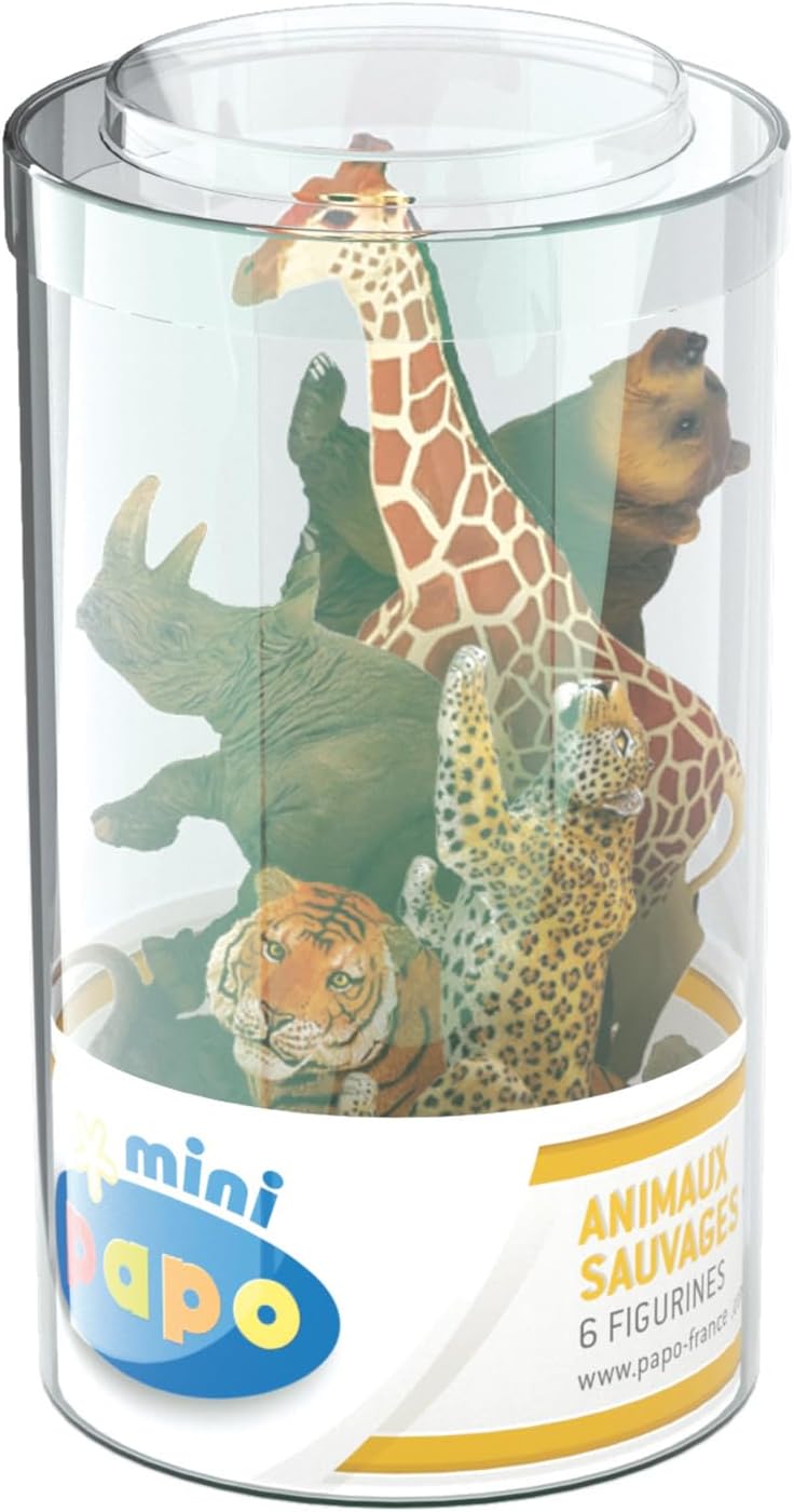 Papo Mini Figurines, 33021 Plus Wild Set 2 (Tube, 6 pcs), Multicolour