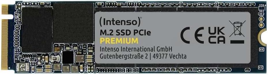 Intenso 1TB M.2 SSD PCIe Premium, up to 2100 MB/s, (PCI Express Gen.3x4 NVMe 1.3, Solid State Drive