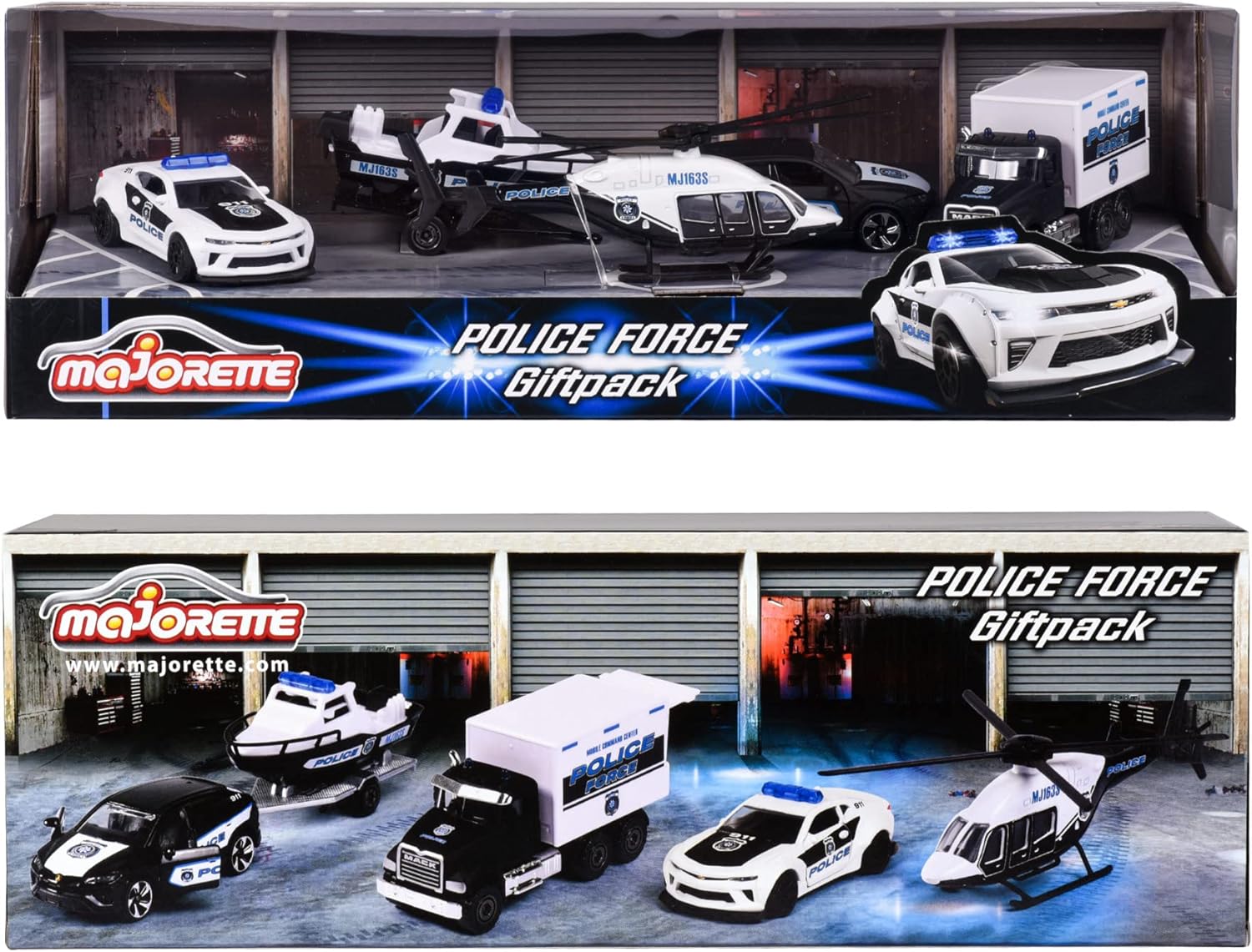 Majorette 212053188 Porsche Police Force 4 CAR Gift Box for Kids and Collectors from 3 to 103 Years, Start or add to a Collection or just Play, Multi