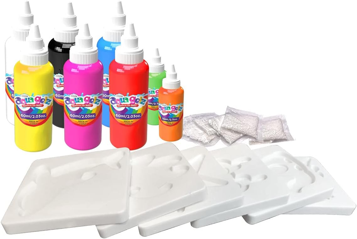 Simba 106322496 - Aqua Gelz Deluxe Princess Castle, Craft Set, Creative, 8 Bottles of Colour Gel, 6 Shapes, 5 x Additive Water Bowl, with Lock Attachment, Sticker, from 8 Years