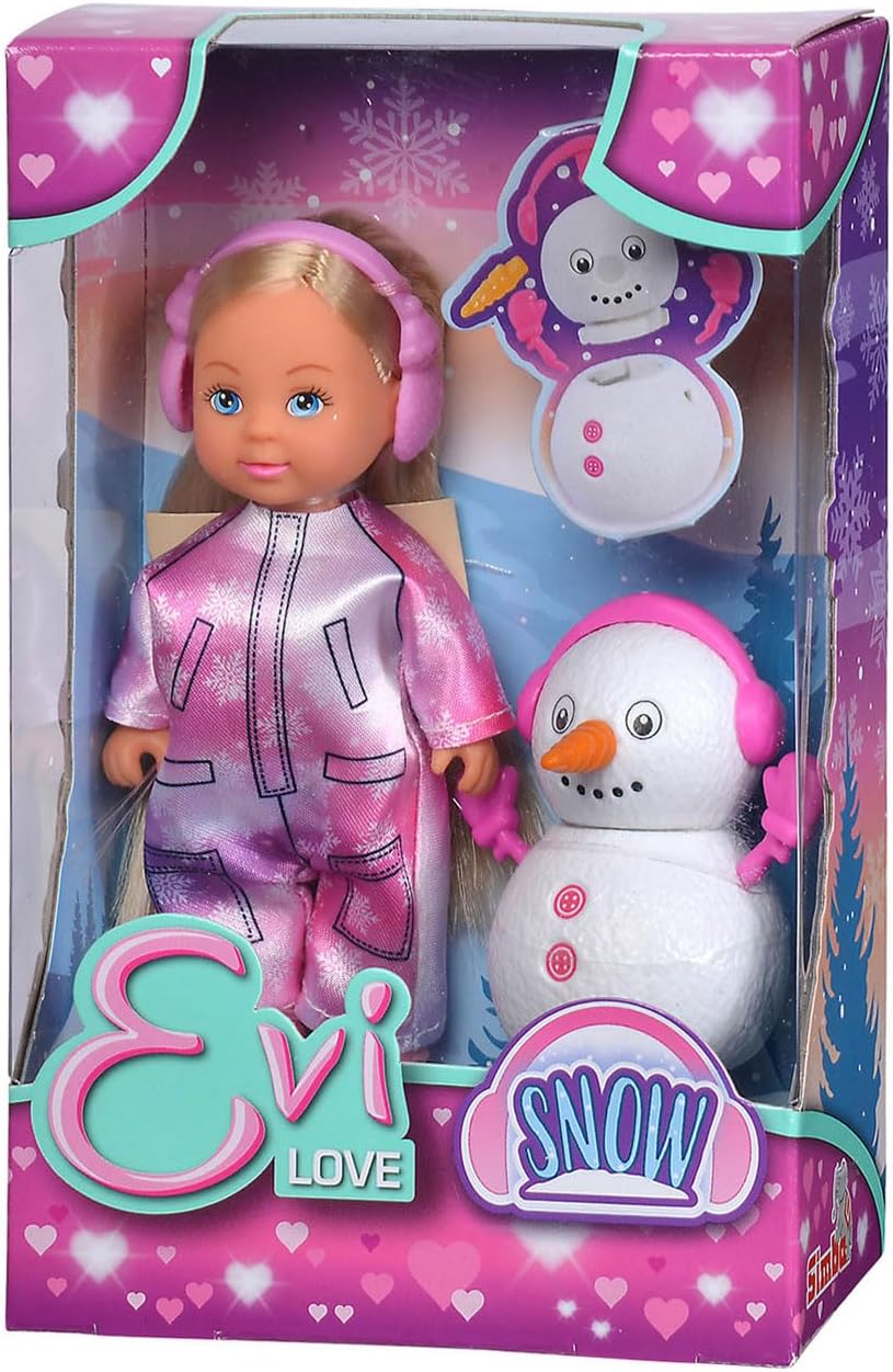 Simba-Evi Love Snow muñeco de Nieve, 12 cm, a Partir de 3 años, Multicolor, (4006592086701