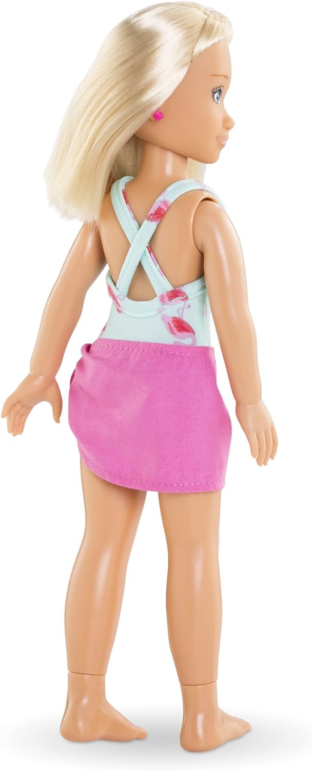 Corolle 9000600110 Girls Valentine Set, Dressing Doll in Cute Beach Outfit and 5 Pieces, Vanilla Scent, 28 cm, from 4 Years