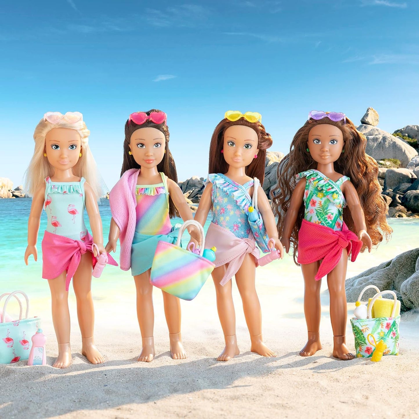 Corolle Girls 9000600140 Zoe at the Beach Doll Set with 5 Accessories, 28 cm, from 4 Years