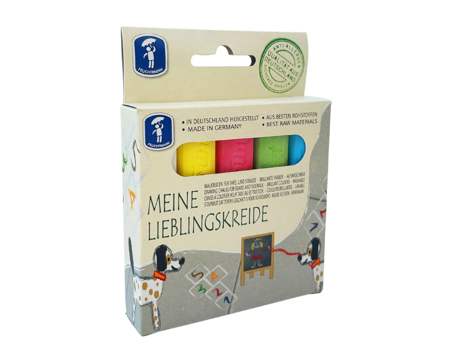 Feuchtmann 657 7011 7011-Meine Favourite Chalk, 5 Bars, High-Quality Chalk for Street and Blackboard, Suitable for Ages 3 and Up
