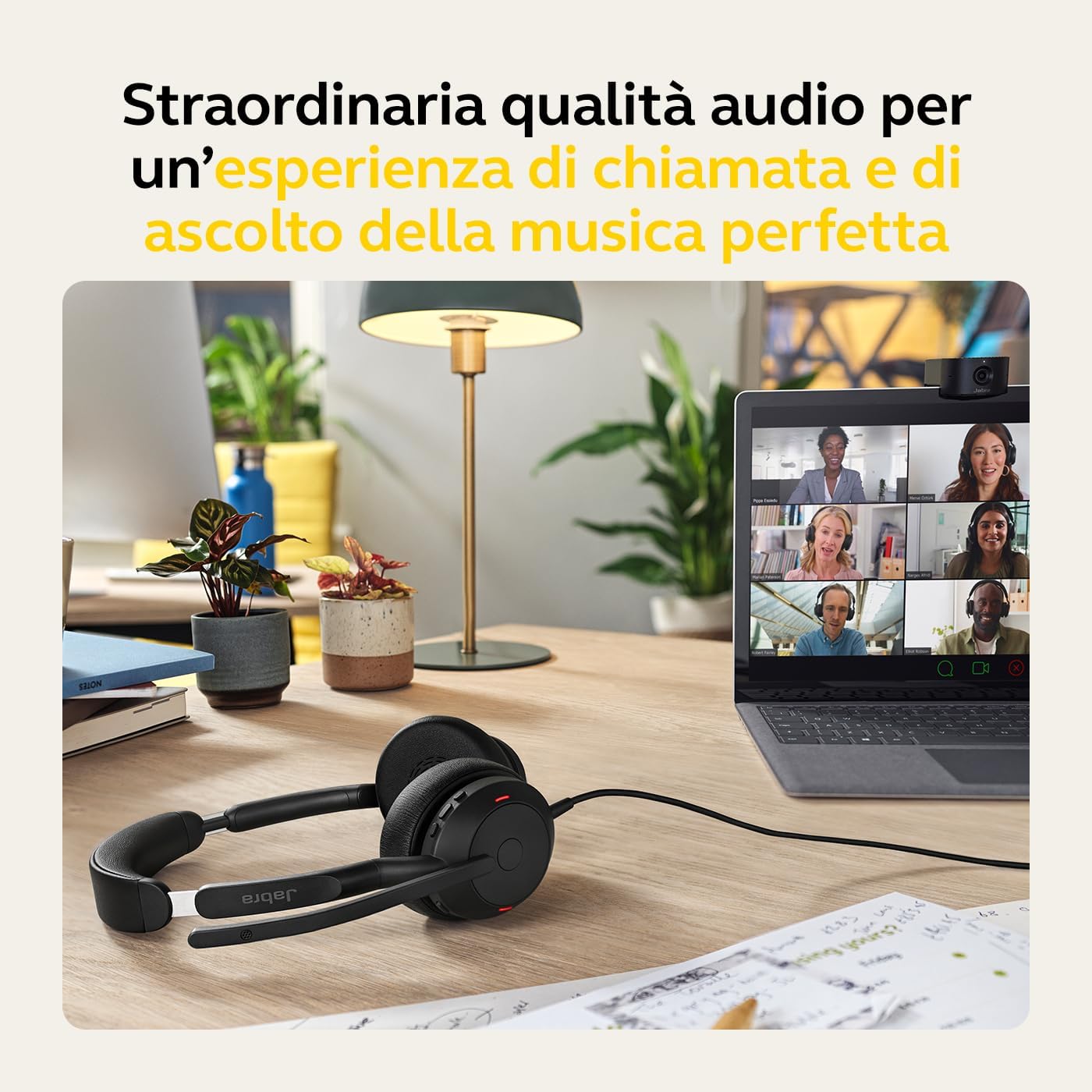 Jabra Evolve2 50 - Kabelgebundenes Stereo-Headset Air Comfort - Mikrofone mit aktiver Geräuschunterdrückung (ANC) - für MS Teams Zertifiziert, mit Anderen Plattformen kompatibel - Schwarz