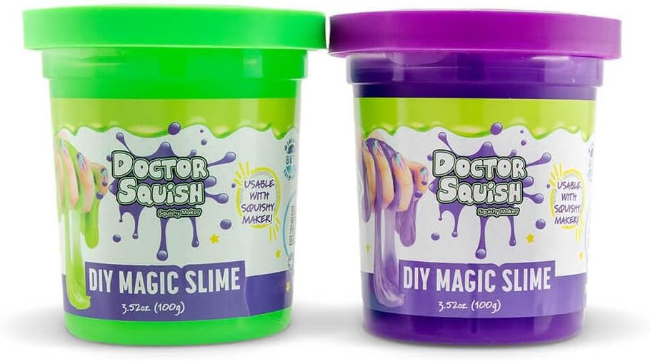 Doctor Squish - Magic Slime Double Set - Green and Purple - 280 Grams