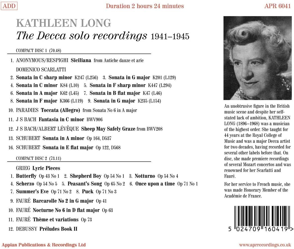 Kathleen Long: The Decca Solo Recordings 1941-1945
