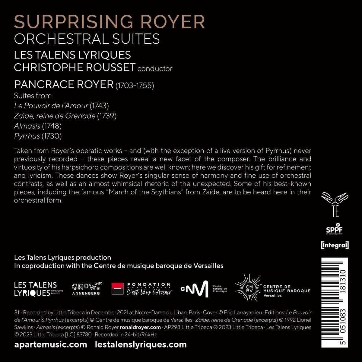 Surprising Royer: Orchestral Suites