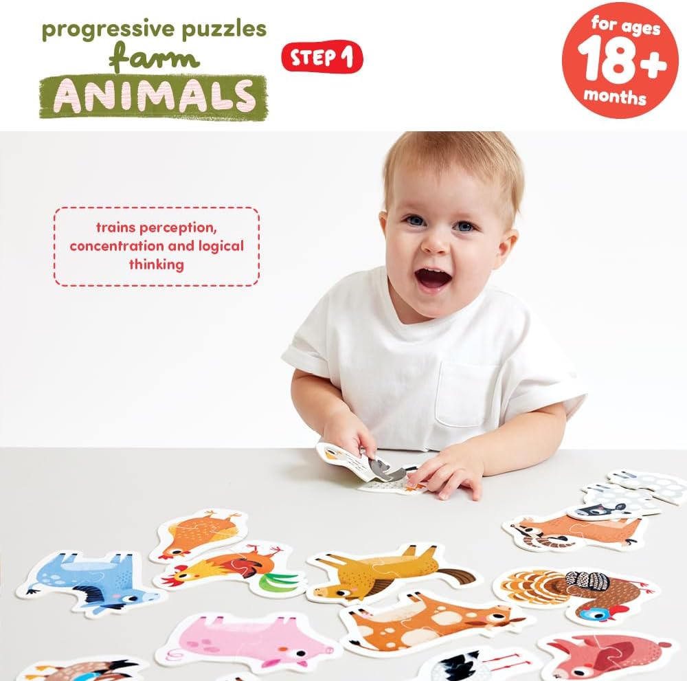 Banana Panda Schritt-für-Schritt-Puzzle Bauernhoftiere 18m+