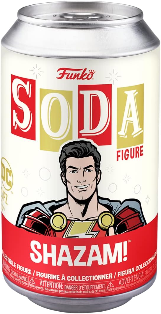 Funko Vinyl SODA: Shazam 2 - Shazam - 1/6 Odds for Rare Chase Variant - DC Comics - Collectable Vinyl Figure - Gift Idea - Official Merchandise - Toys for Kids & Adults - Movies Fans