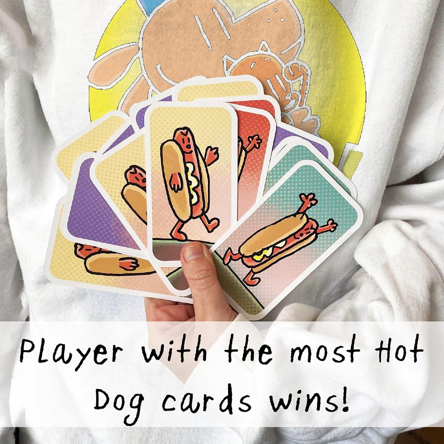University Games Dog Man The Hot Dog Card Game | 2-4 Players, Yellow, One Size,07011