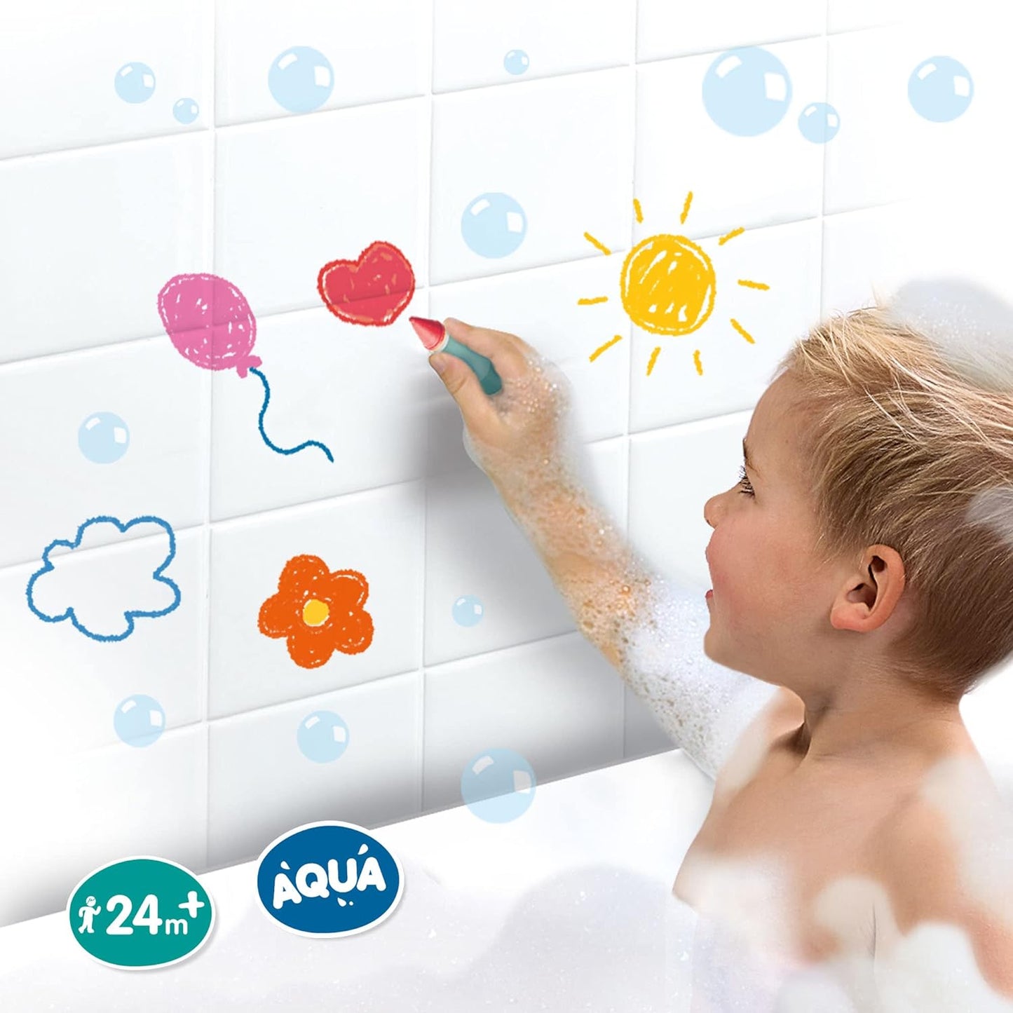 SES Creative 13050, Wasserfestes Malspielzeug für Kinder ab 24 Monate Badewannen-Malstifte